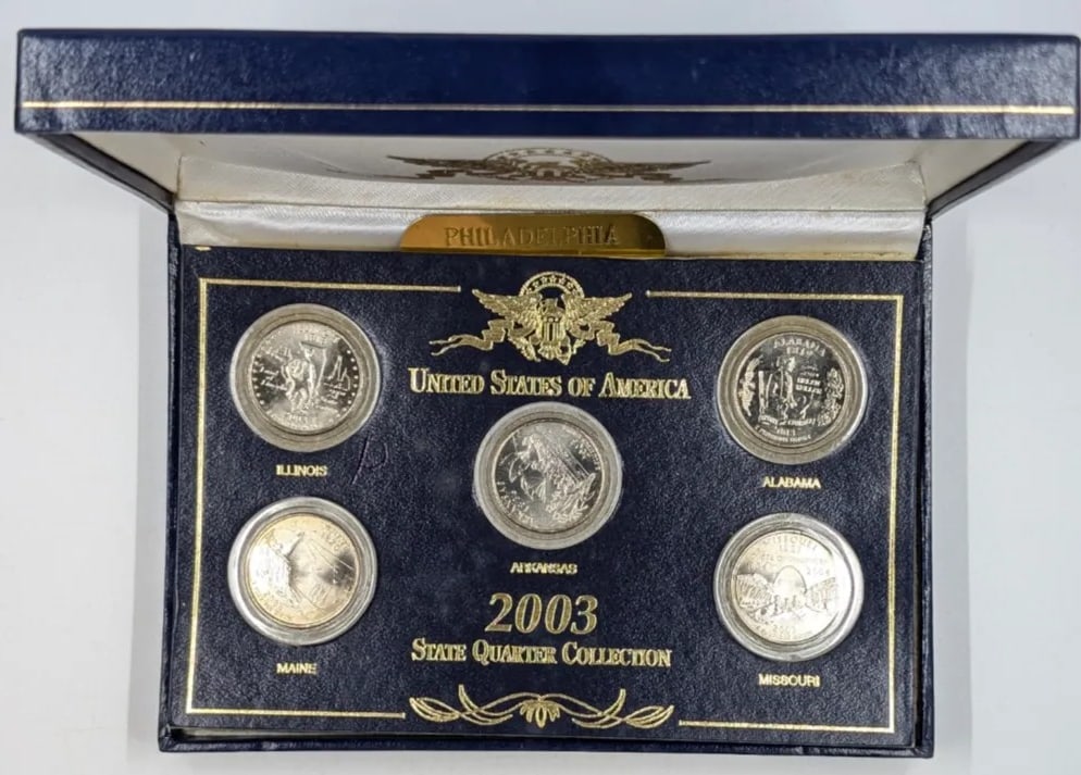 2003 US State Quarter Collection- IL, AL, ME, MO: _