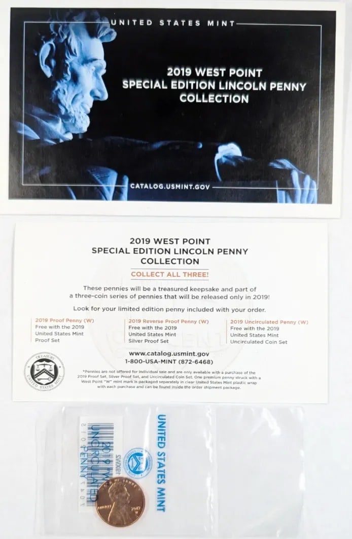 2019 Uncirculated West Point Special Edition Lincoln Penny Collection: _