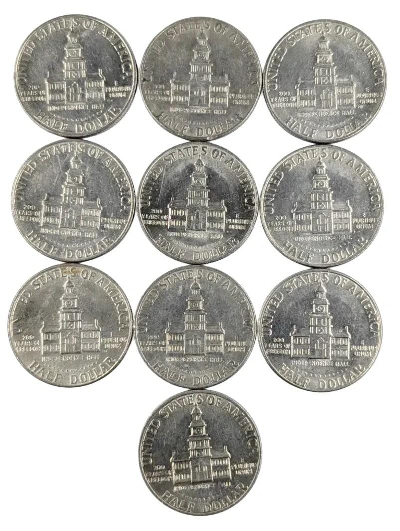 Lot of 10 1976 Bicentennial John F. Kennedy Half Dollars - 2