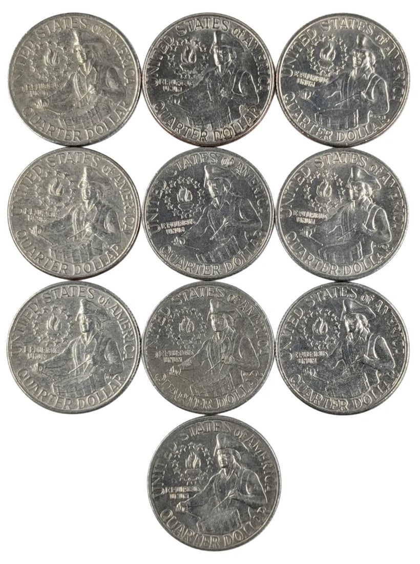 Lot of 10 1976 Bicentennial Washington Quarters - 2