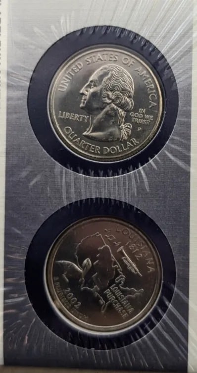 Lot of 2 US Mint First Day Issue State Quarter Coin Sets- 2000 MD, 2002 OH, 2002 LA - 4