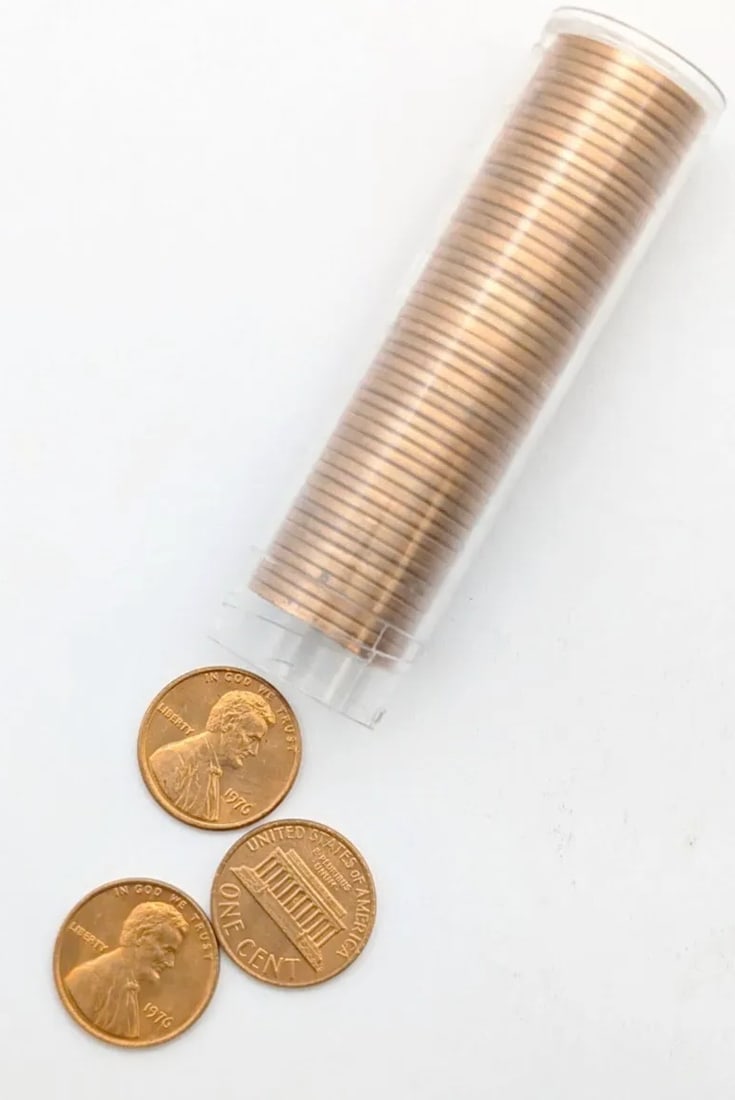 Tube of 50- 1976 Uncirculated Lincoln Cents: _