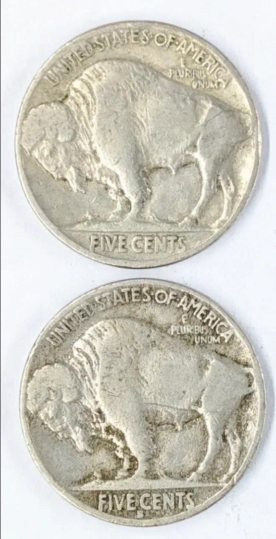 Lot of 2 Buffalo Head Nickels - 1926, 1929-S - 2