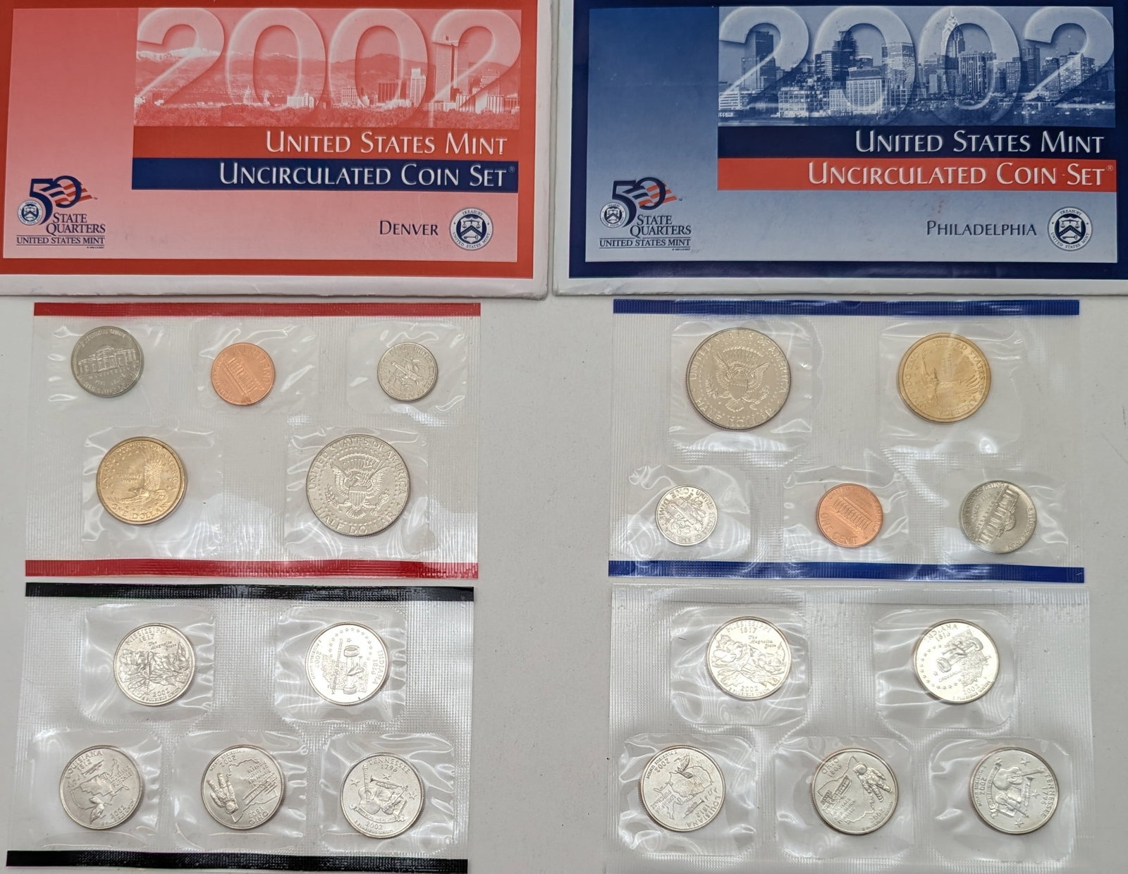 2002 P&D US Mint Uncirculated Coin Set - 2