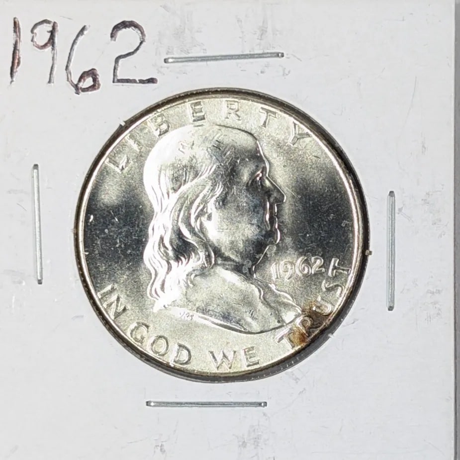 1962 Uncirculated Silver Franklin Half Dollar (1 of 2)