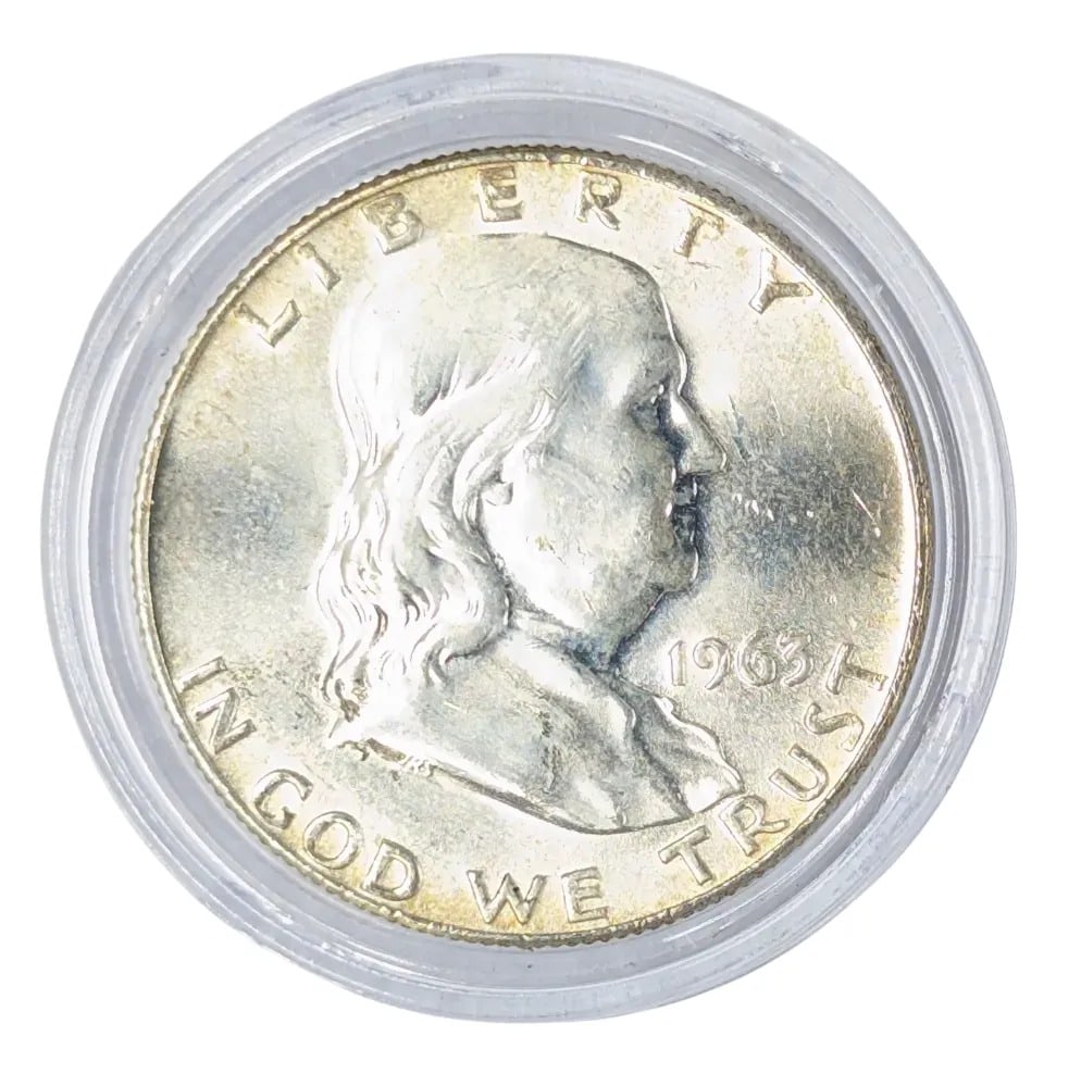 1963-D Uncirculated Silver Franklin Half Dollar: _