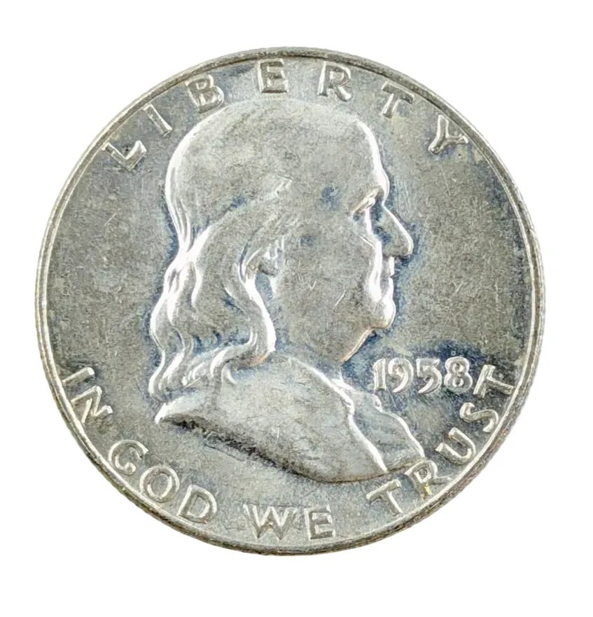 1958-D Uncirculated Silver Franklin Half Dollar: _