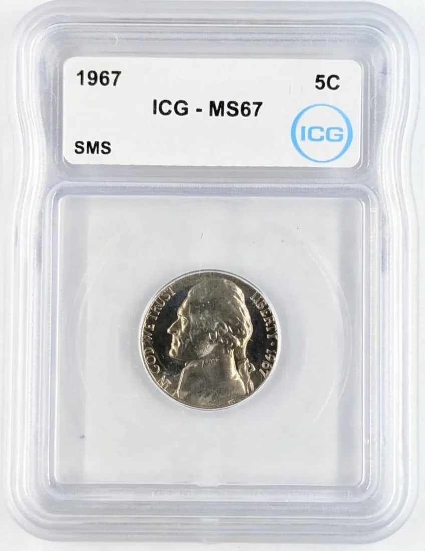 ICG 1967 MS 67 Jefferson Nickel: _
