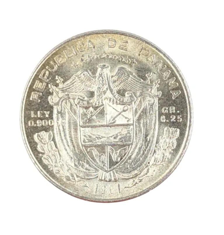 1961 Silver 1/4 Balboa Coin - 2