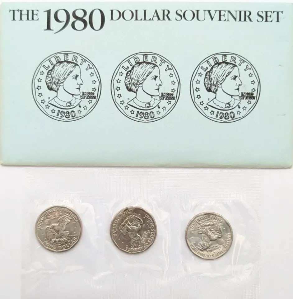 1980 Uncirculated Susan B. Anthony Dollar Souvenir Set - 2
