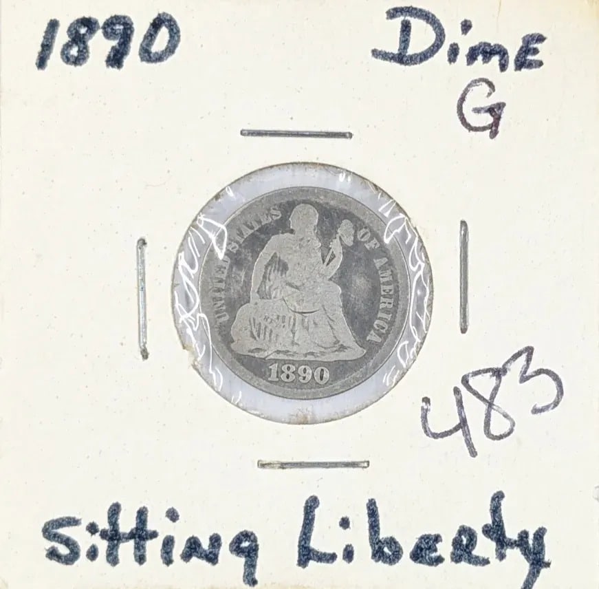 1890 Silver Seated Liberty Dime: _
