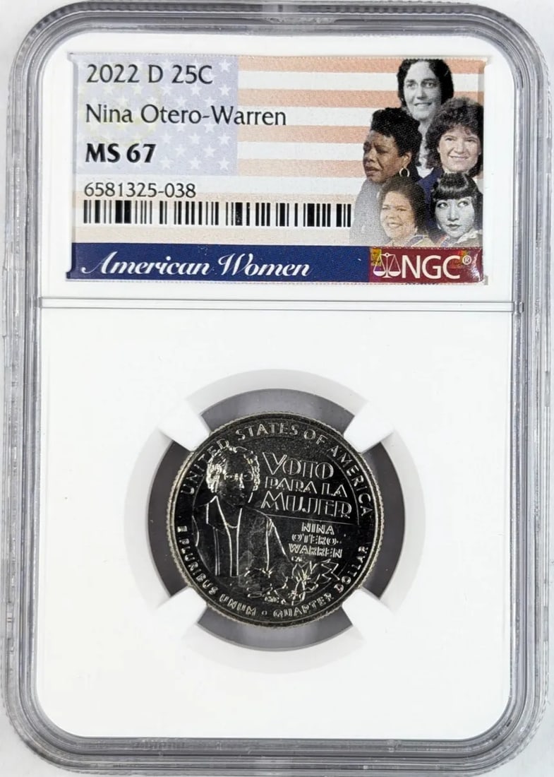NGC 2022-D MS 67 Nina Otero-Warren American Women Quarter: _
