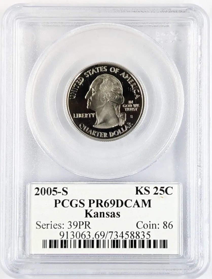 PCGS 2005-S PR 69 State Washington Quarter- KS: _