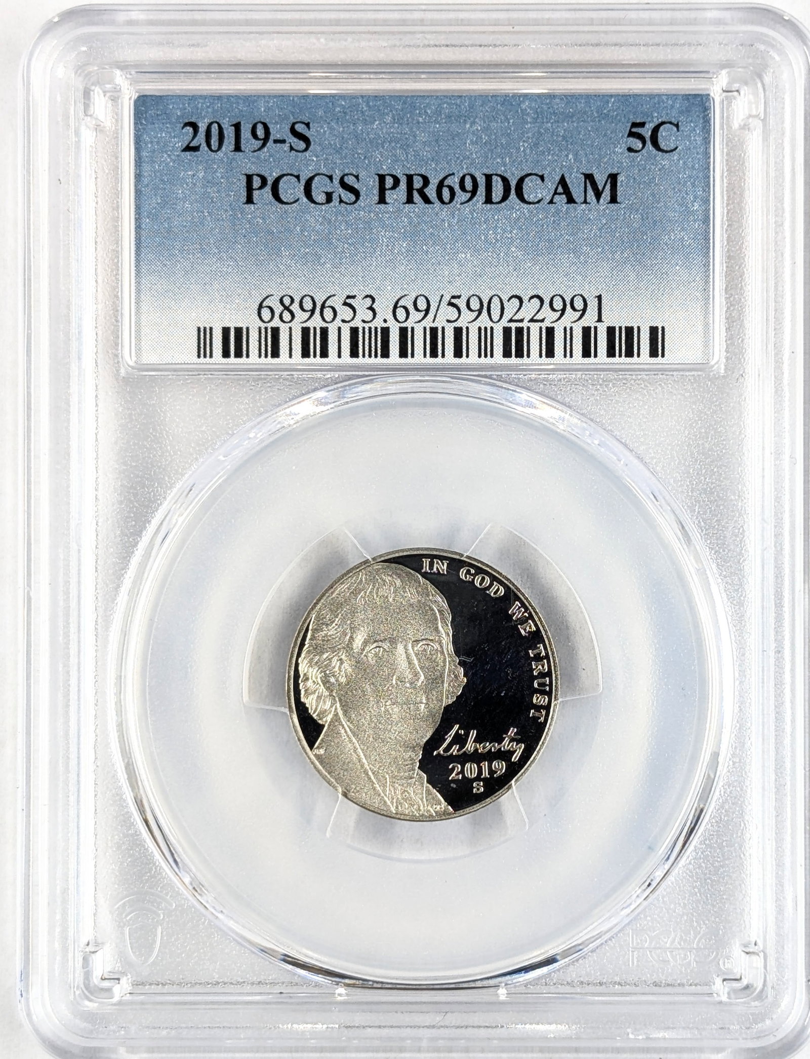 PCGS 2019-S PCGS PR DCAM Jefferson Nickel: _