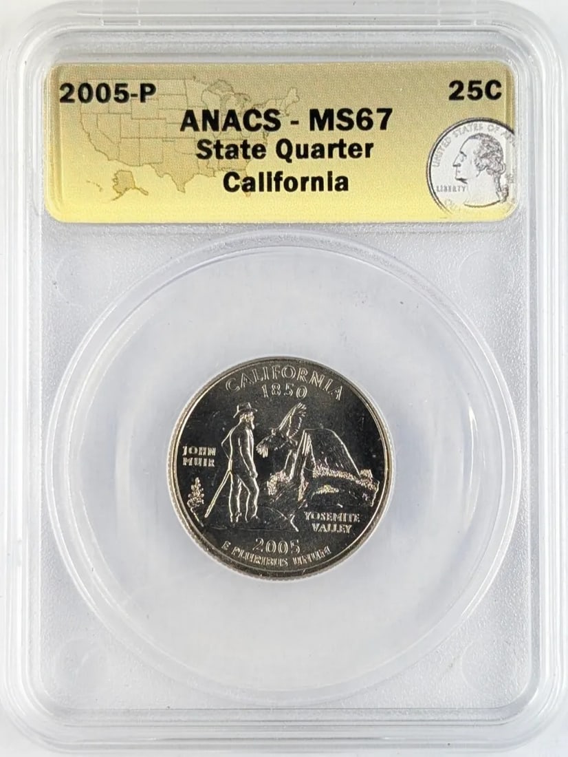 ANACS 2005 MS 67 State Washington Quarter- CA: _