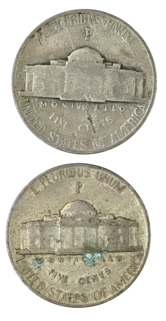Lot of 2 Silver War Nickels - 1942 and 1943 - 2