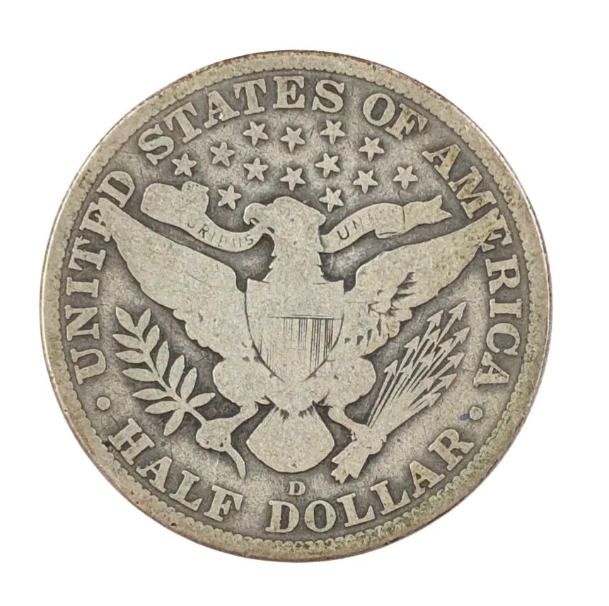 1915-D Silver Barber Half Dollar - 2