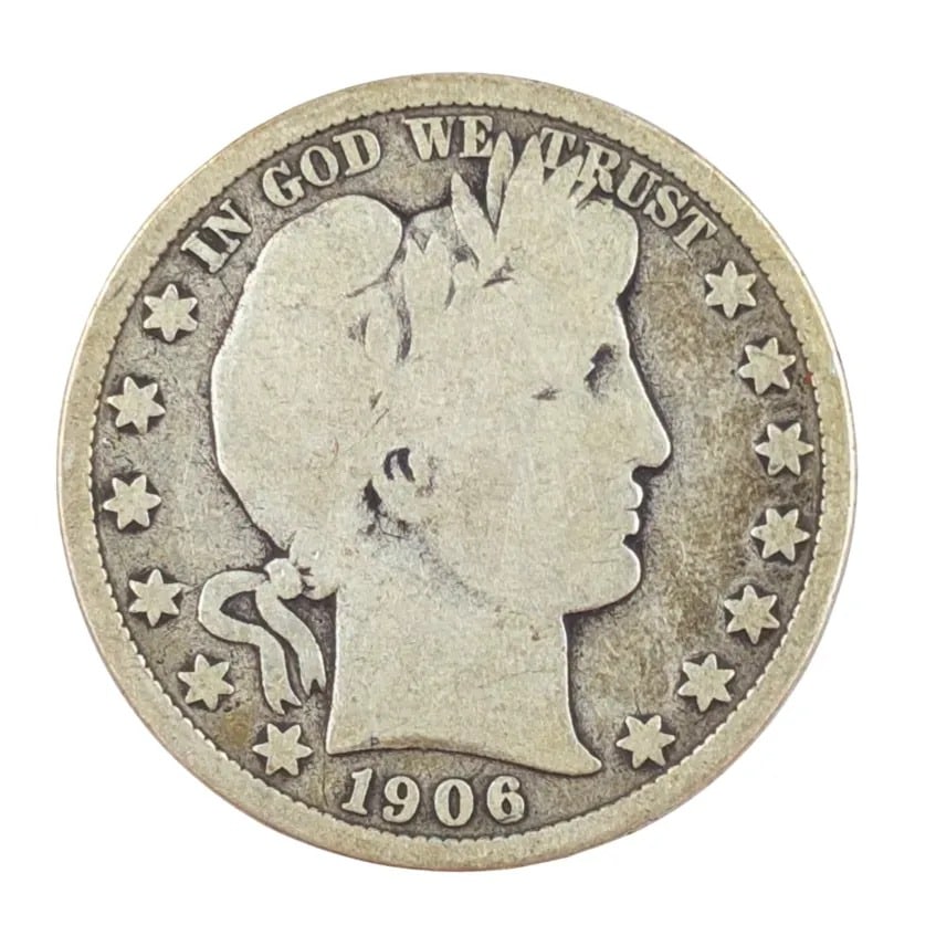 1906-D Silver Barber Half Dollar (1 of 2)