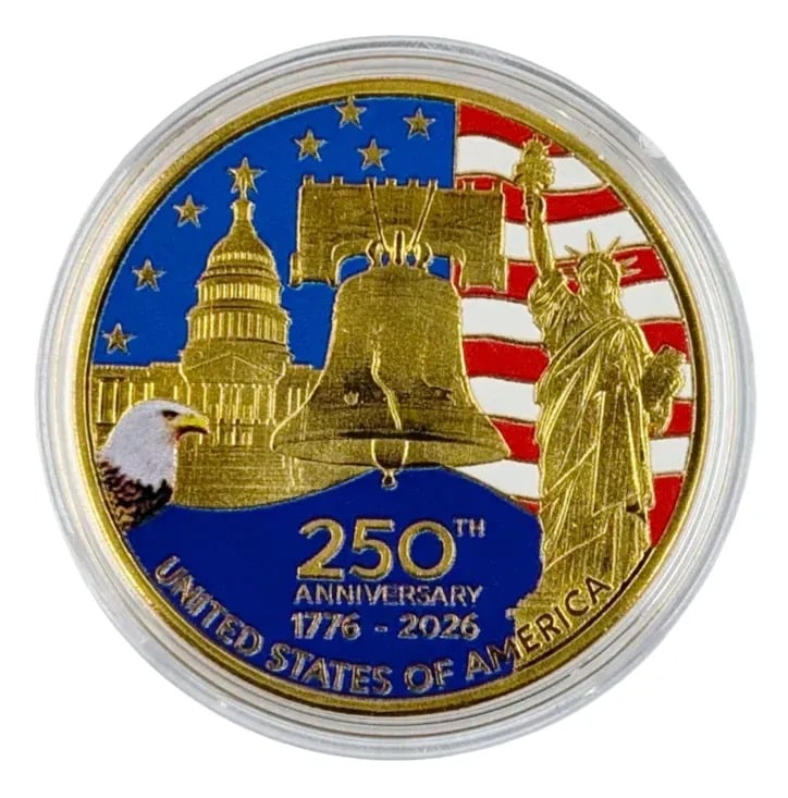 250 Year Copper Commemorative Colorized Coin: _