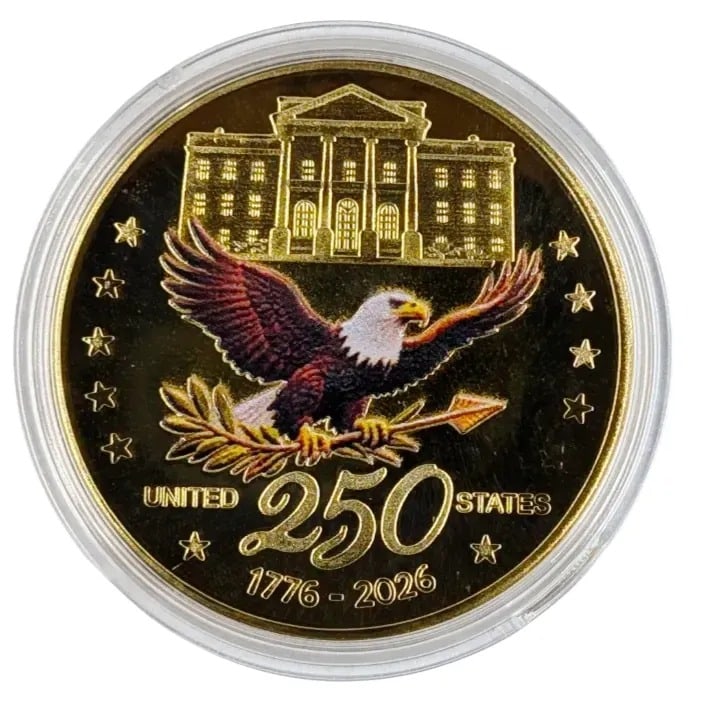 250 Year Copper Commemorative Colorized Coin - 2