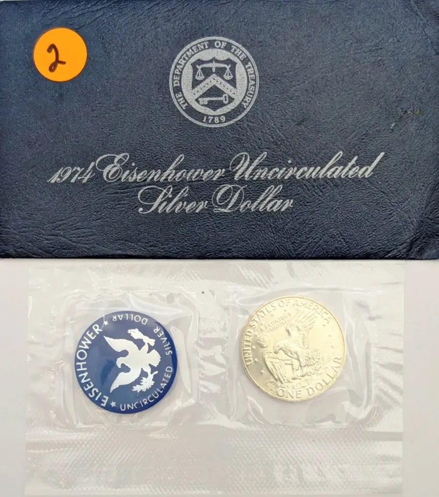 1974-S Eisenhower " Ike" Uncirculated Silver Dollar - 2