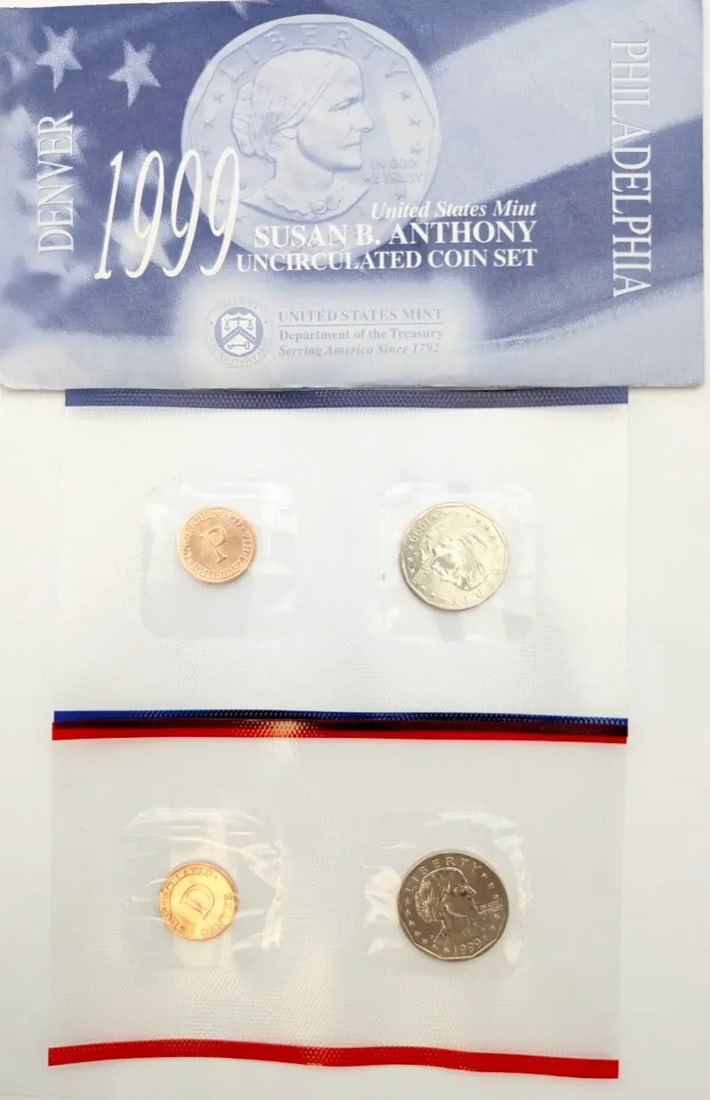 1999 D/P US Mint Susan B. Anthony Uncirculated Coin Set: _
