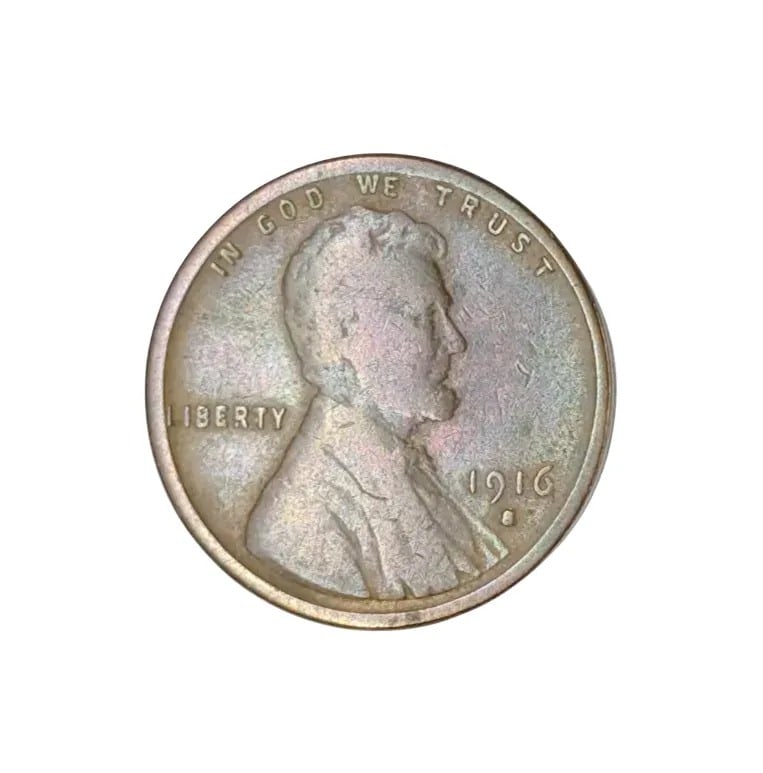 1916-S Wheat Cent- Toned: _