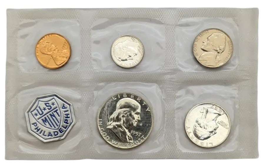 1957 US Silver Proof Set w/ Silver Half, Quarter, & Dime (1 of 2)