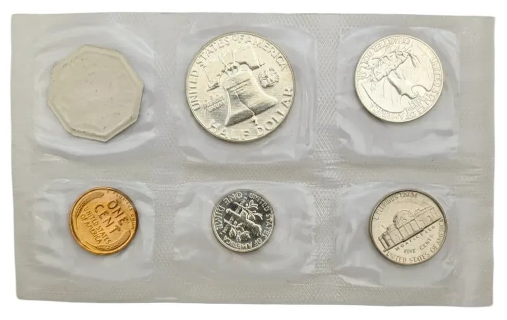 1957 US Silver Proof Set w/ Silver Half, Quarter, & Dime - 2