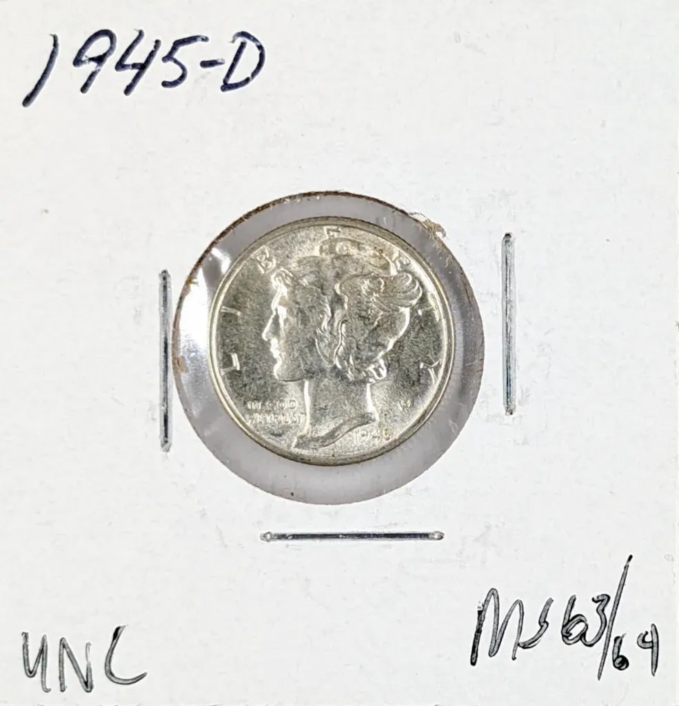 FEATURE- 1945-D Uncirculated Silver Mercury Dime: _