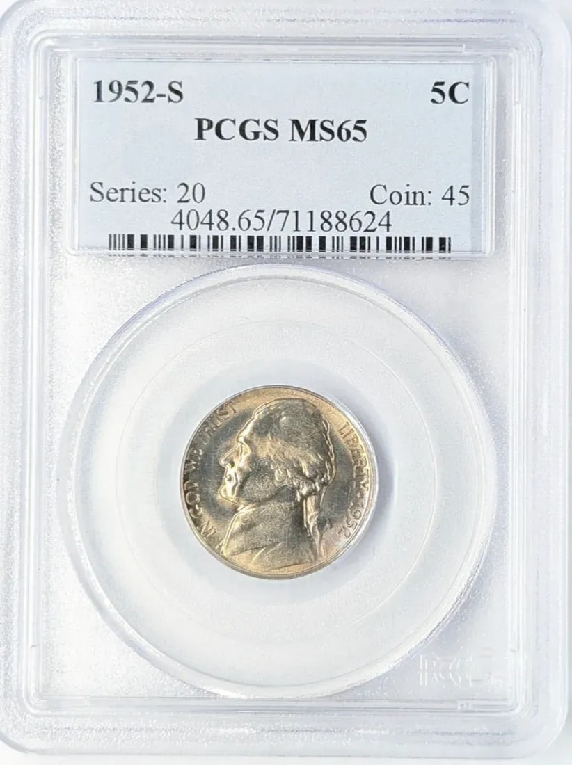 PCGS 1952-S MS65 Jefferson Nickel: _