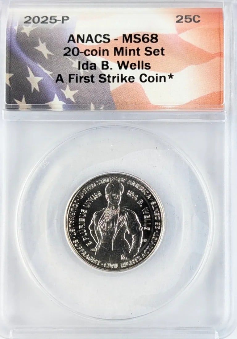 ANACS 2025 MS68 American Women Washington Quarter- Ida B. Wells: A First Strike Coin