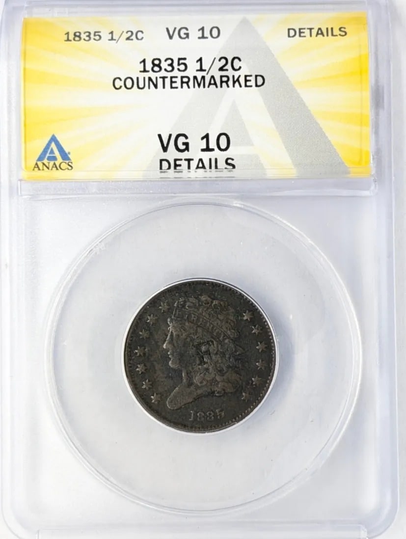 ANACS 1835 VG10 Half Cent (1 of 2)