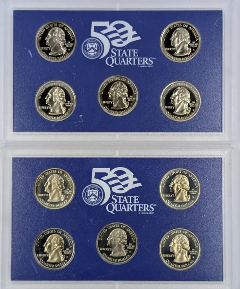 Lot of 2 US Mint 50 State Quarters Proof Sets- 2000, 2001 - 2