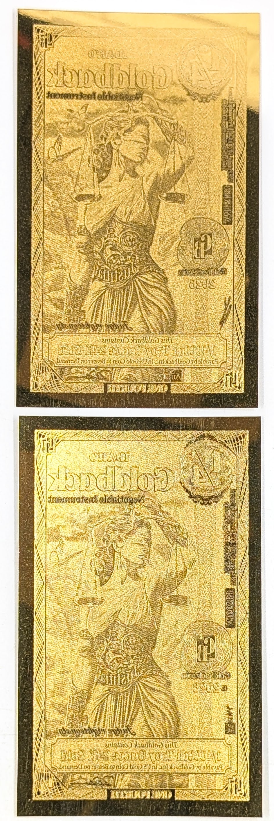 Lot of 2 - 2026 1/4 Idaho Goldbacks 1/4000th Troy Ounce 24K Gold each - 2
