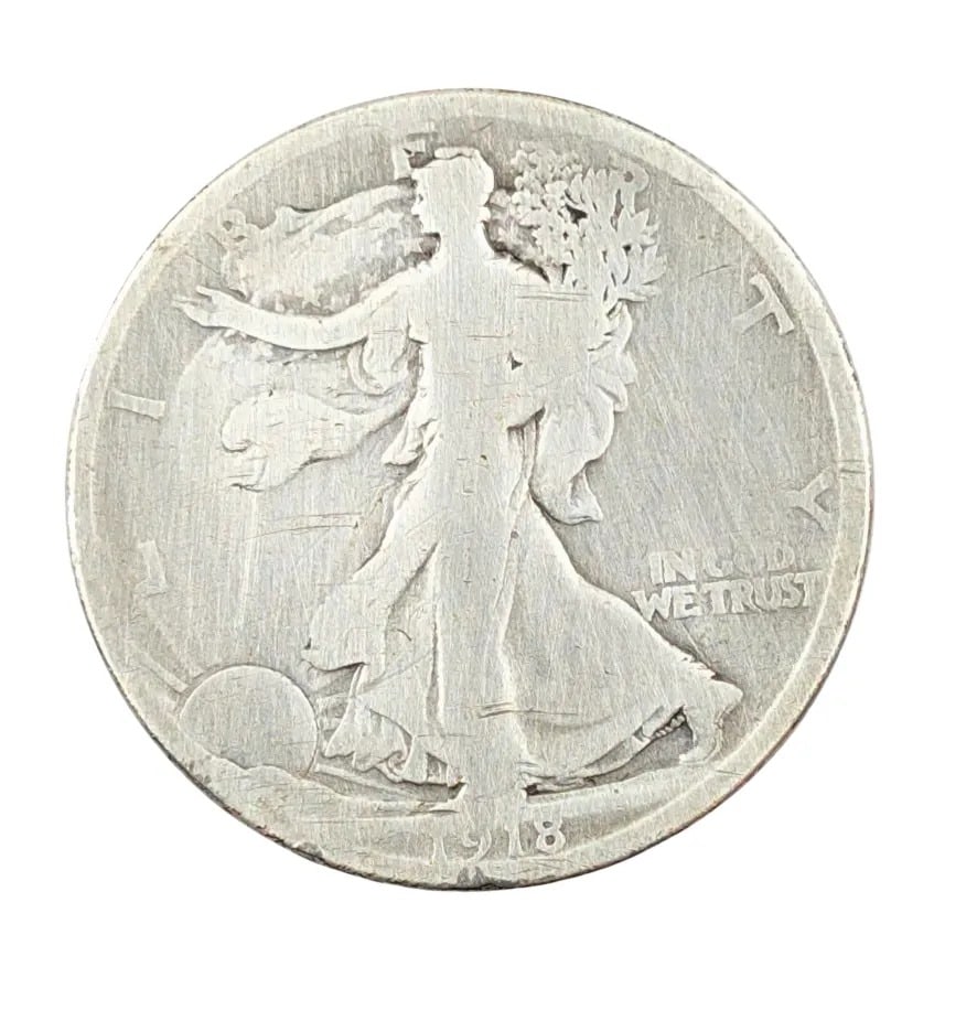 1918-D Silver Walking Liberty Half Dollar: _