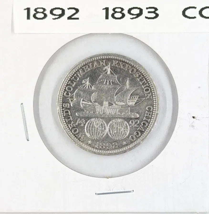 1892 Uncirculated Silver Columbian Half Dollar - 2