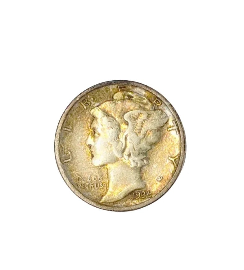 1936-S Silver Mercury Dime- Toned: _