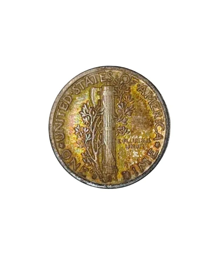 1936-S Silver Mercury Dime- Toned - 2