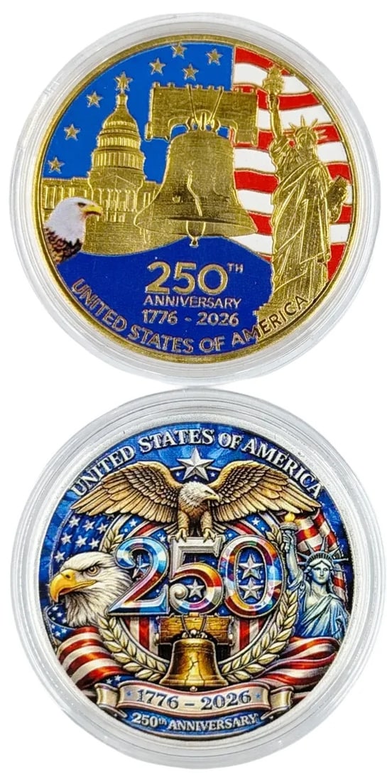 Lot of 2- 250th Anniversary of the United States Commemorative Coins: _