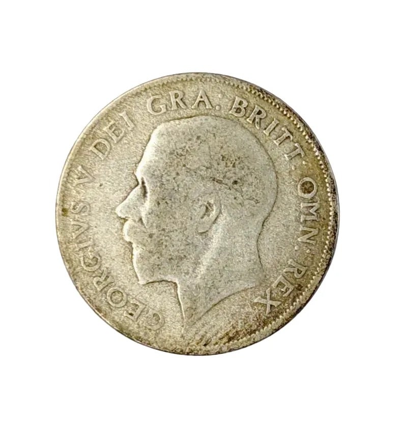 1921 Silver Britian One Shilling: 50% Silver