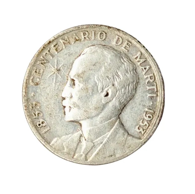 1953 Silver Cuban 1 Peso: 90% Silver