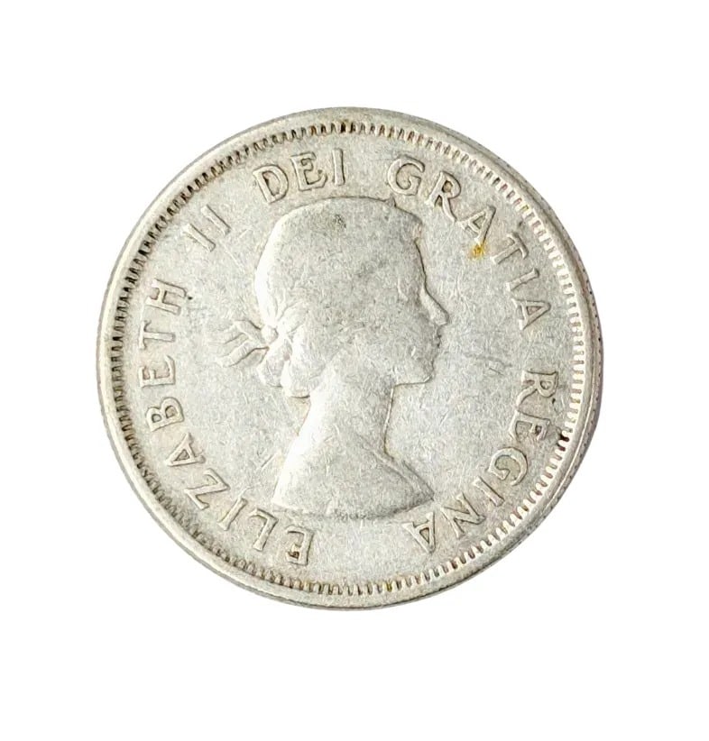 1959 Silver Canadian Quarter: 80% Silver