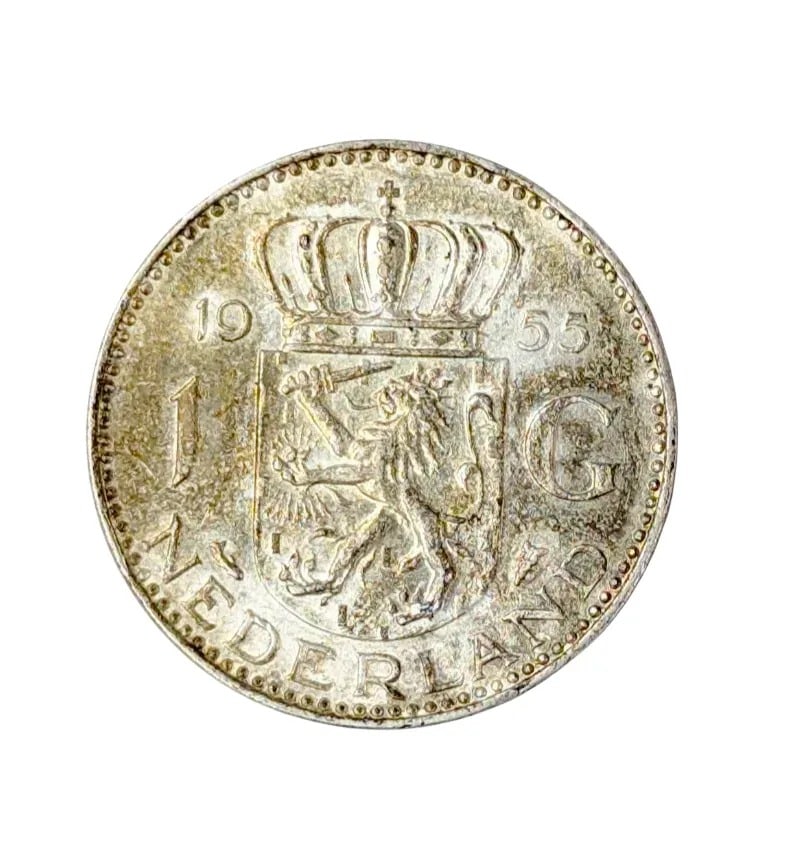 1955 Silver Netherlands 1 Gulden - 2