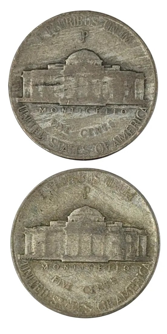 Lot of 2 Silver War Nickels- 1944 - 2