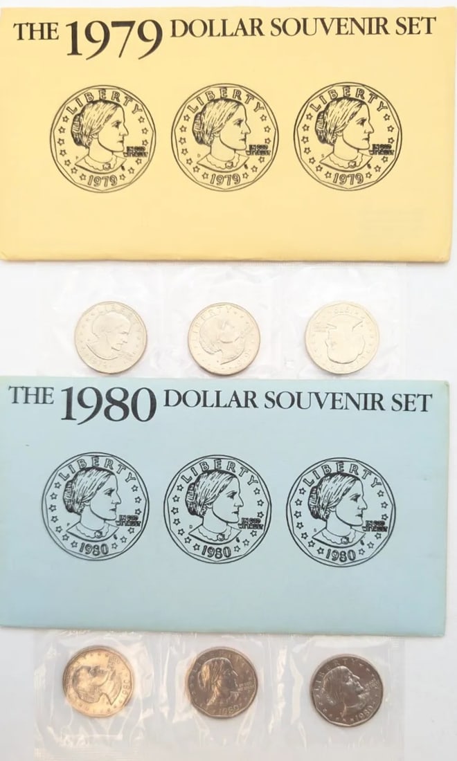 Lot of 2 Uncirculated Susan B. Anthony Sets- 1979, 1980: _