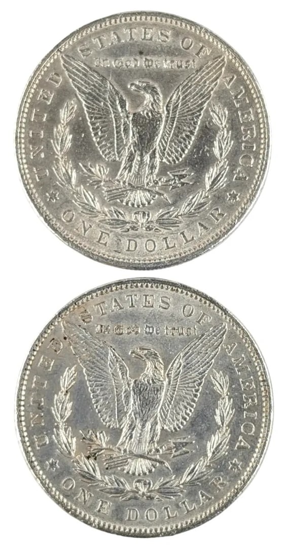 Lot of 2 Morgan Silver Dollars - 1889, 1890 - 2