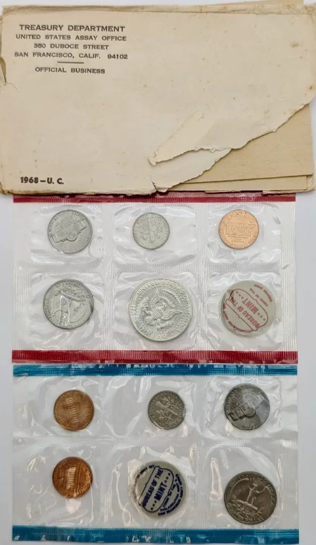 1968 US Uncirculated Set w/ Silver JFK Half - 2