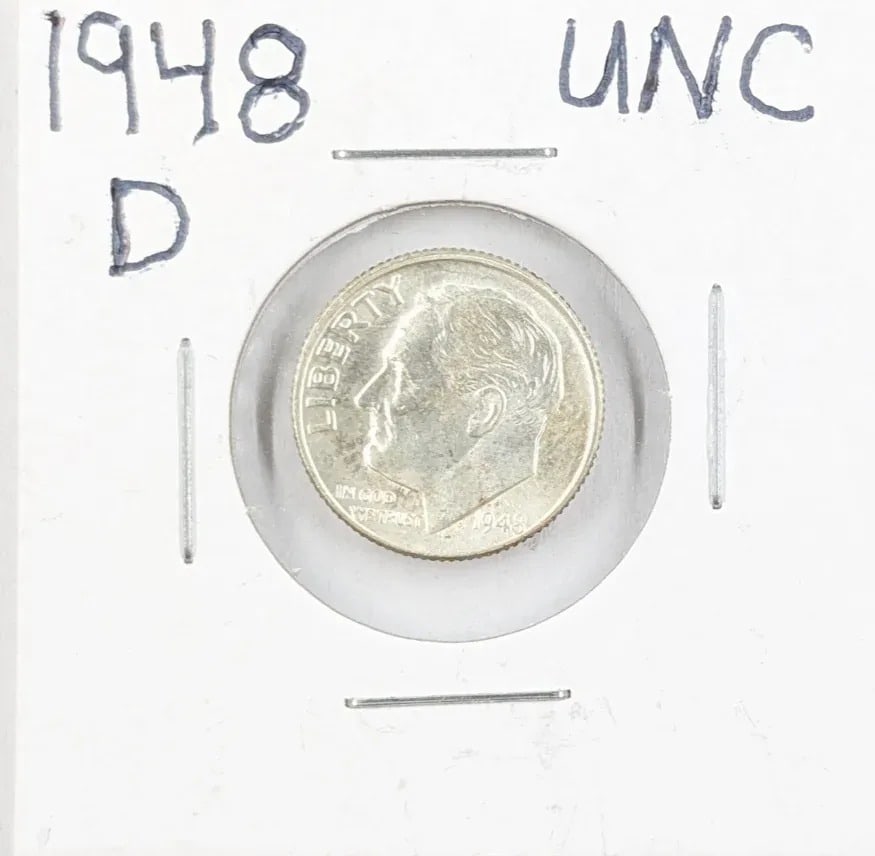 1948-D Uncirculated Silver Roosevelt Dime: _