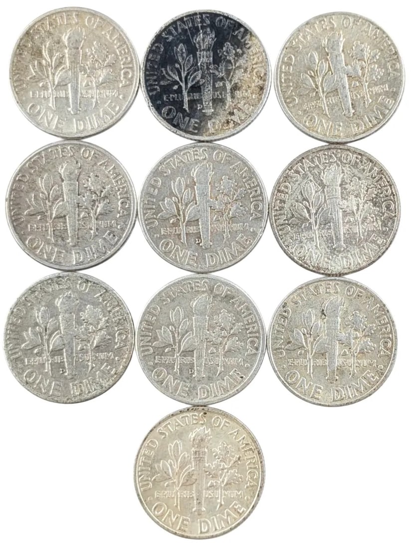 Lot of 10 Silver Roosevelt Dimes - 1956-1964 - 2